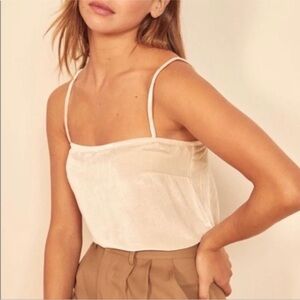 Reformation cream velvet tank